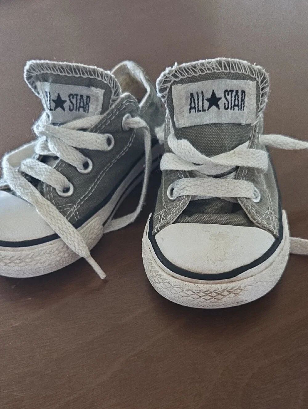 Converse Kids Low Top Canvas Sneakers - Gray and White